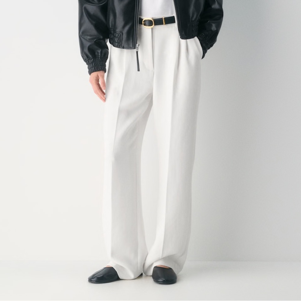 Aritzia cream effortless pants